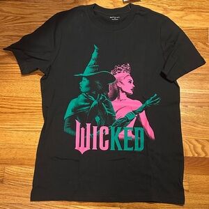 NWT Old Navy Black Graphic Tee with Pink and Green Design